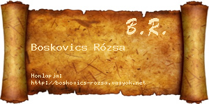 Boskovics Rózsa névjegykártya